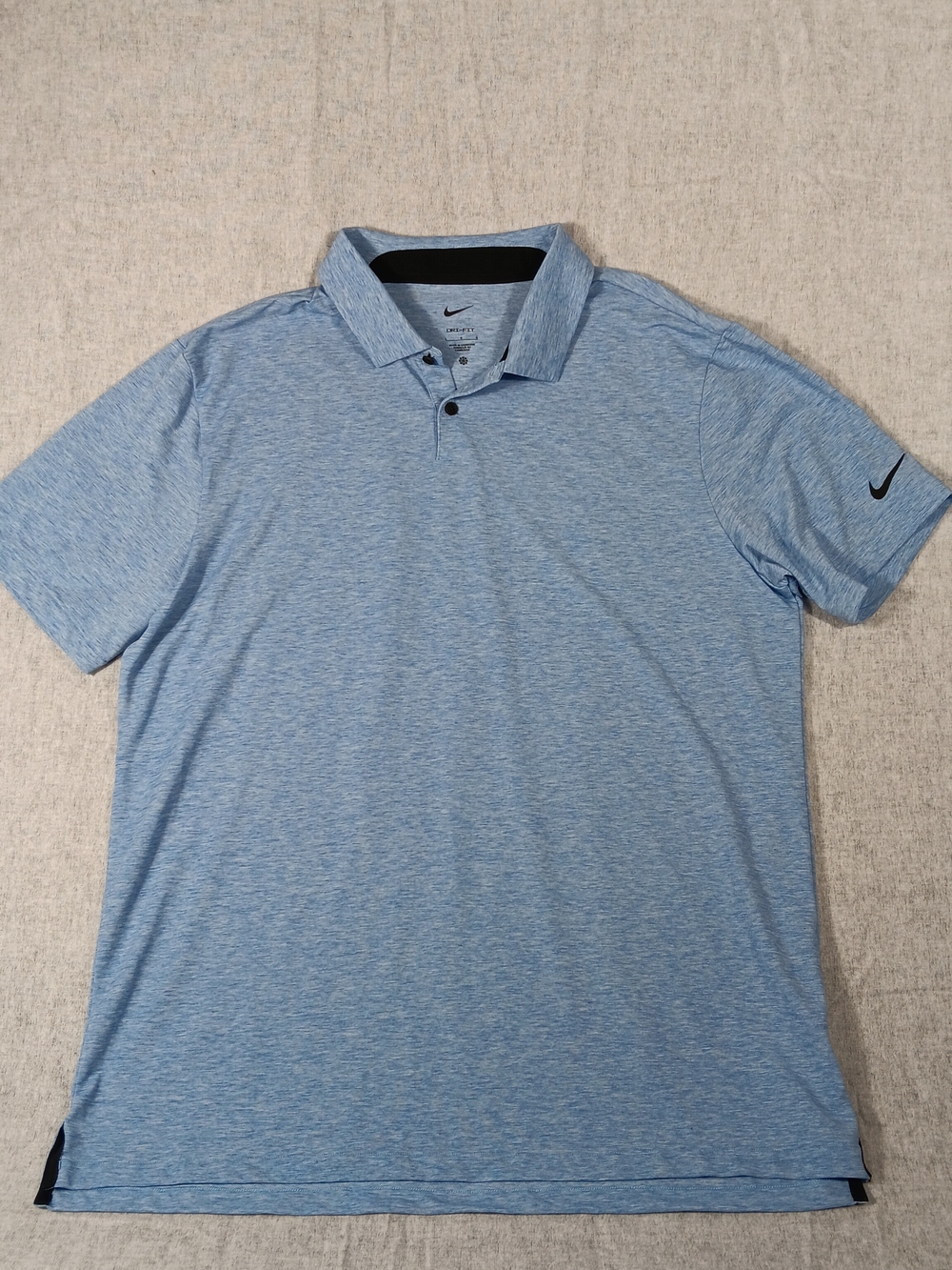 Nike Dri-Fit Men's Light Blue Performance Polo Short Sleeve Shirt Size L